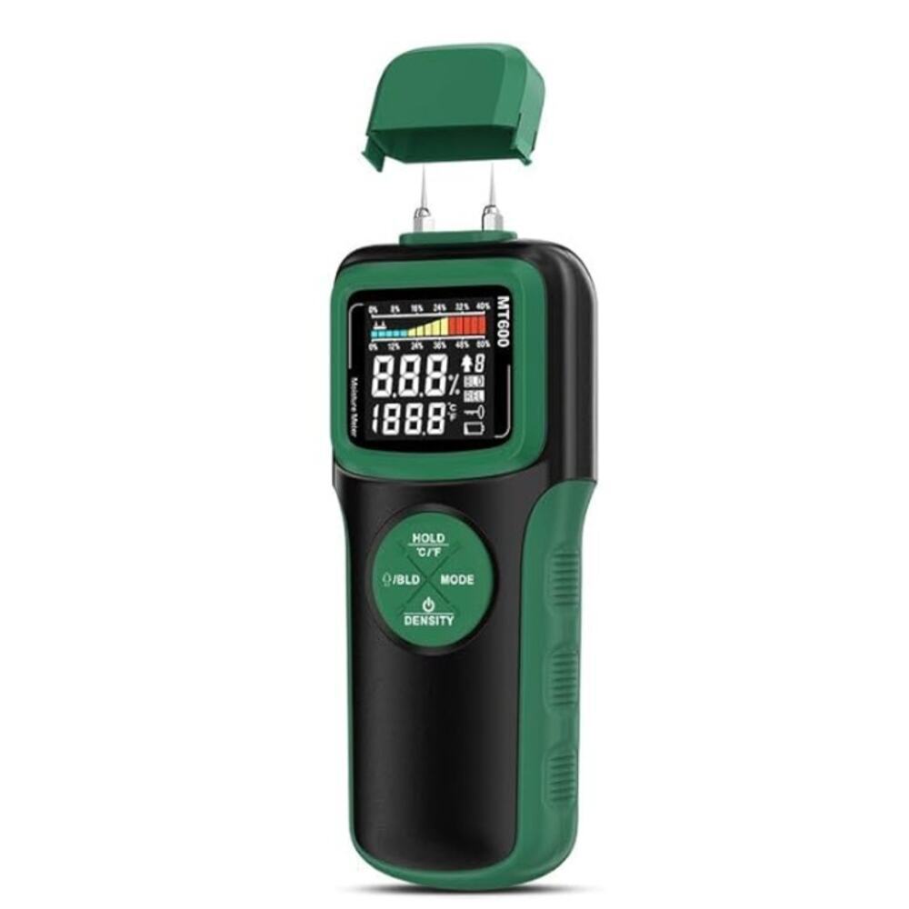 Wood Moisture Meter Pin/Pinless 2-in-1 Detector, Green